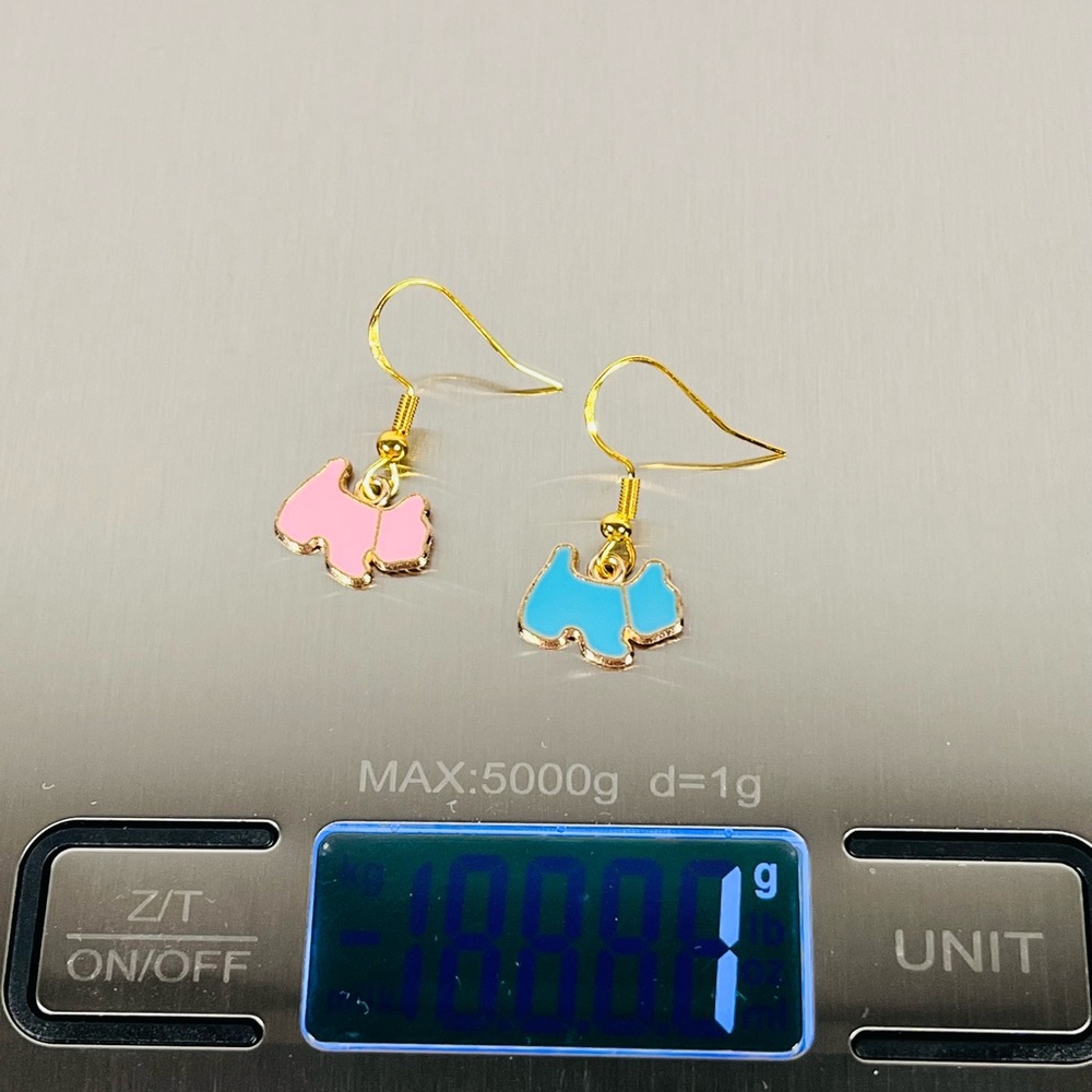 4/$20 Pink & Blue Dog Earrings - Picture 6 of 8
